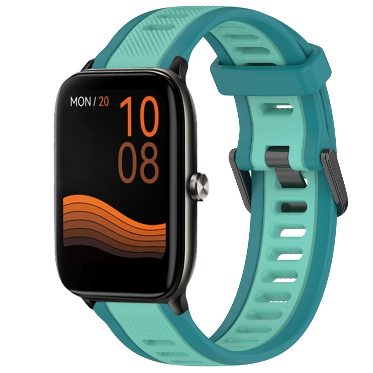 For Xiaomi Haylou GST LS09B 22mm Two Color Textured Silicone Watch Band(Teal) - Watch Bands by PMC TechLife | Online Shopping South Africa | PMC TechLife