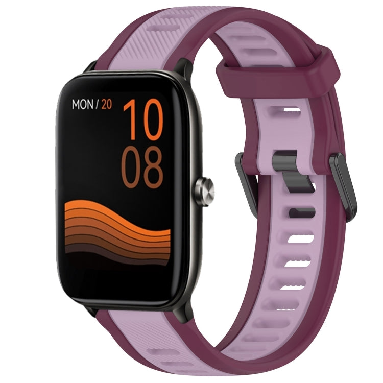 For Xiaomi Haylou GST LS09B 22mm Two Color Textured Silicone Watch Band(Purple) - Watch Bands by PMC TechLife | Online Shopping South Africa | PMC TechLife