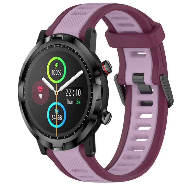 For Xiaomi Haylou RT LS05S 22mm Two Color Textured Silicone Watch Band(Purple) - Watch Bands by PMC TechLife | Online Shopping South Africa | PMC TechLife