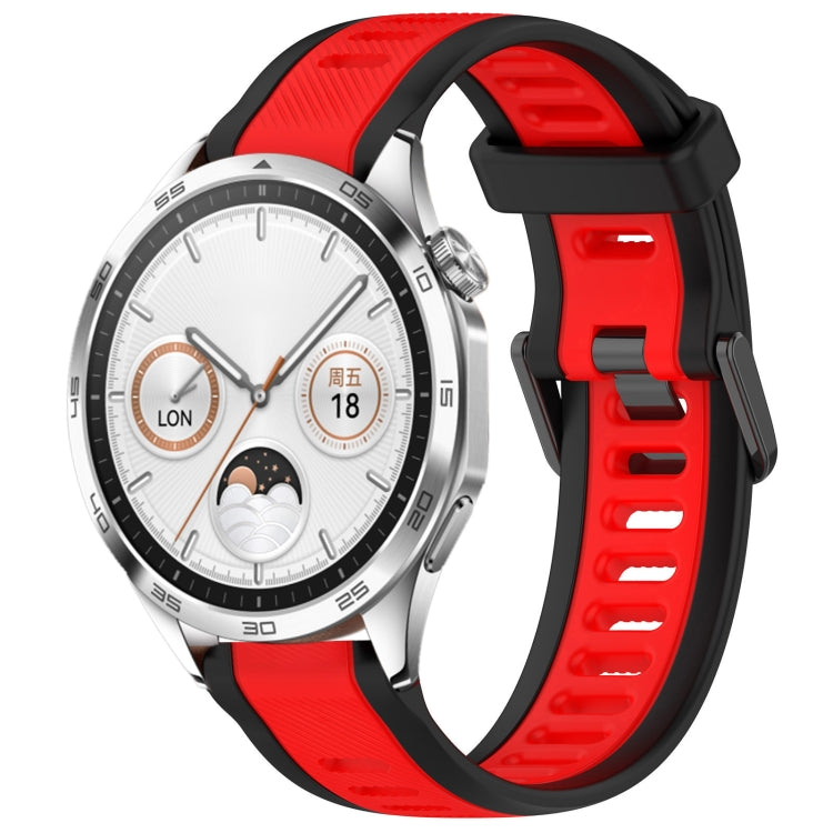 For Huawei Watch GT4 46mm 22mm Two Color Textured Silicone Watch Band(Red+Black) - Watch Bands by PMC TechLife | Online Shopping South Africa | PMC TechLife