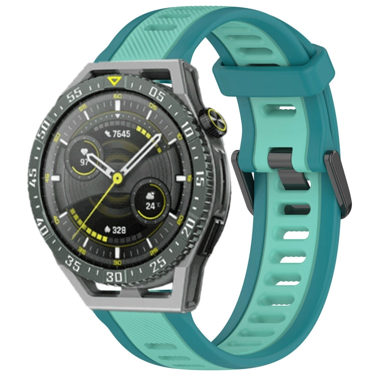 For Huawei Watch GT3 SE 22mm Two Color Textured Silicone Watch Band(Teal) - Watch Bands by PMC TechLife | Online Shopping South Africa | PMC TechLife