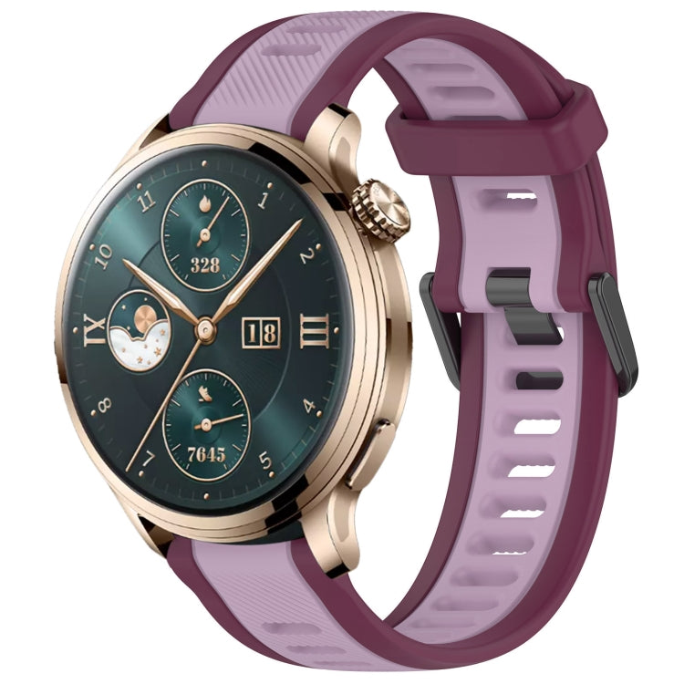 For Honor Watch 4 Pro 22mm Two Color Textured Silicone Watch Band(Purple) - free shipping - PMC TechLife - Order now!