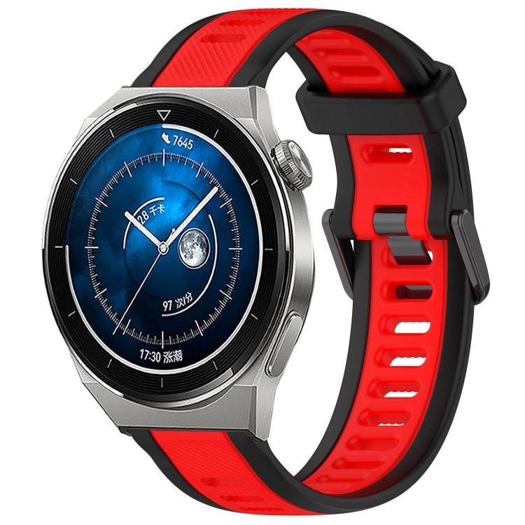 For Huawei Watch GT3 Pro 46mm 22mm Two Color Textured Silicone Watch Band(Red+Black) - Watch Bands by PMC TechLife | Online Shopping South Africa | PMC TechLife