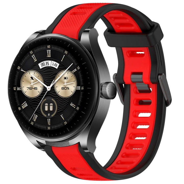 For Huawei Watch Buds 22mm Two Color Textured Silicone Watch Band(Red+Black) - Watch Bands by PMC TechLife | Online Shopping South Africa | PMC TechLife