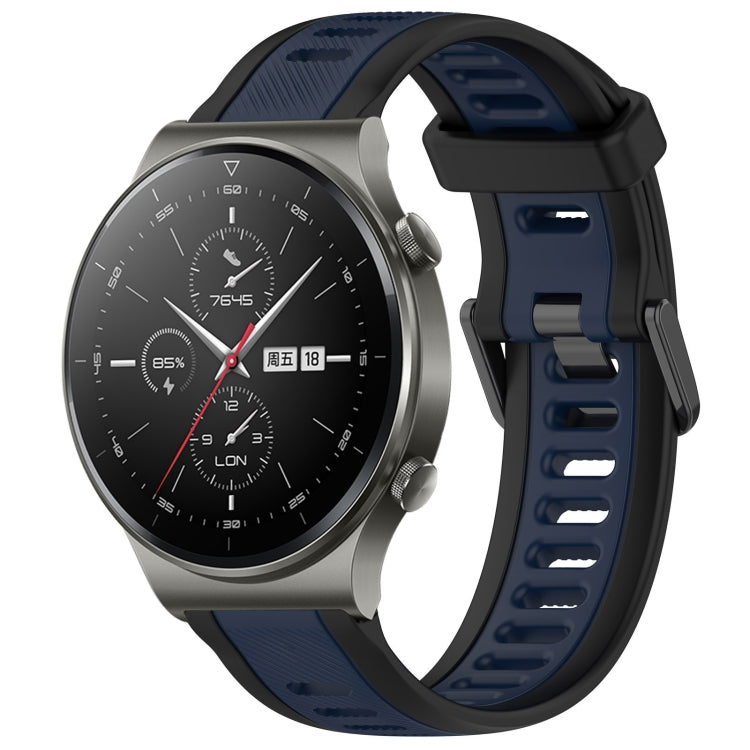 For Huawei GT2 Pro 22mm Two Color Textured Silicone Watch Band(Midnight Blue+Black) - Watch Bands by PMC TechLife | Online Shopping South Africa | PMC TechLife