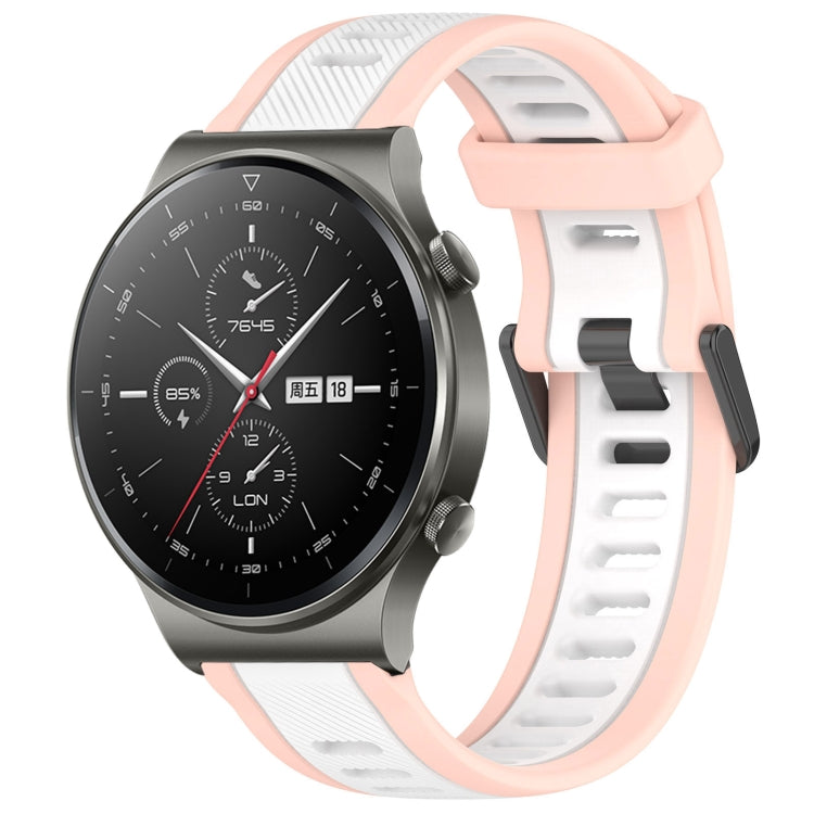 For Huawei GT2 Pro 22mm Two Color Textured Silicone Watch Band(White+Pink) - free shipping - PMC TechLife - Order now!