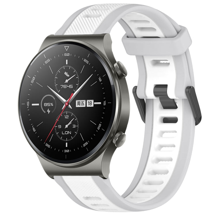 For Huawei GT2 Pro 22mm Two Color Textured Silicone Watch Band(White+Grey) - Watch Bands by PMC TechLife | Online Shopping South Africa | PMC TechLife