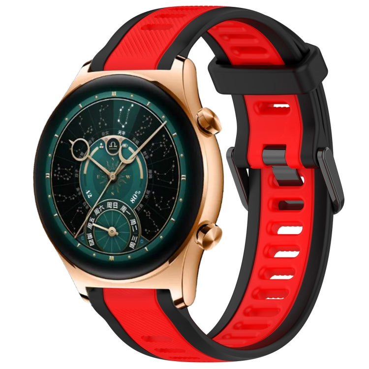 For Honor Watch  GS 4 22mm Two Color Textured Silicone Watch Band(Red+Black) - free shipping - PMC TechLife - Order now!