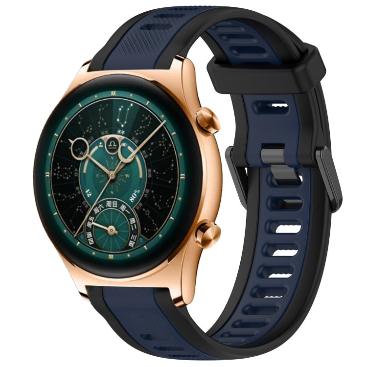 For Honor Watch  GS 4 22mm Two Color Textured Silicone Watch Band(Midnight Blue+Black) - Watch Bands by PMC TechLife | Online Shopping South Africa | PMC TechLife