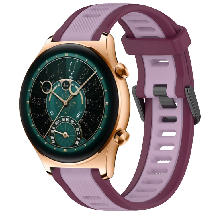 For Honor Watch  GS 4 22mm Two Color Textured Silicone Watch Band(Purple) - Watch Bands by PMC TechLife | Online Shopping South Africa | PMC TechLife