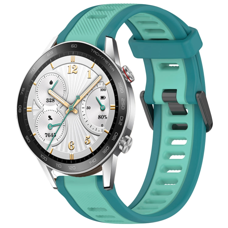 For Honor Watch GS 3i 22mm Two Color Textured Silicone Watch Band(Teal) - Watch Bands by PMC TechLife | Online Shopping South Africa | PMC TechLife