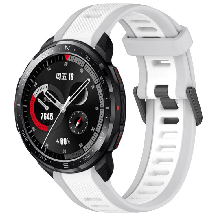 For Honor Watch GS Pro 22mm Two Color Textured Silicone Watch Band(White+Grey) - Watch Bands by PMC TechLife | Online Shopping South Africa | PMC TechLife