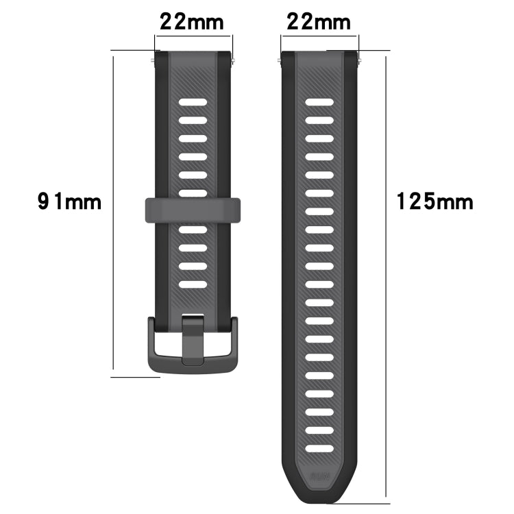 For Huawei Watch Buds 22mm Two Color Textured Silicone Watch Band(Grey+Black) - Watch Bands by PMC TechLife | Online Shopping South Africa | PMC TechLife