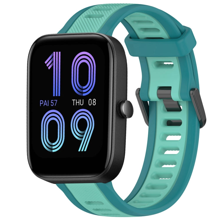 For Amazfit Bip 3 20mm Two-Color Textured Silicone Watch Band(Water Duck) - Watch Bands by PMC TechLife | Online Shopping South Africa | PMC TechLife
