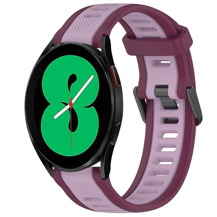 For Samsung Galaxy Watch 4 44mm 20mm Two Color Textured Silicone Watch Band(Purple) - free shipping - PMC TechLife - Order now!