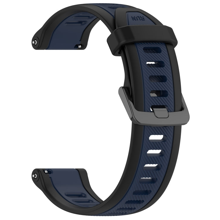 For Garmin Forerunner 165 20mm Two Color Textured Silicone Watch Band(Midnight Blue+Black) - Watch Bands by PMC TechLife | Online Shopping South Africa | PMC TechLife