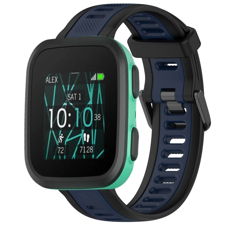 For Garmin Bounce 20mm Two Color Textured Silicone Watch Band(Midnight Blue+Black) - Watch Bands by PMC TechLife | Online Shopping South Africa | PMC TechLife