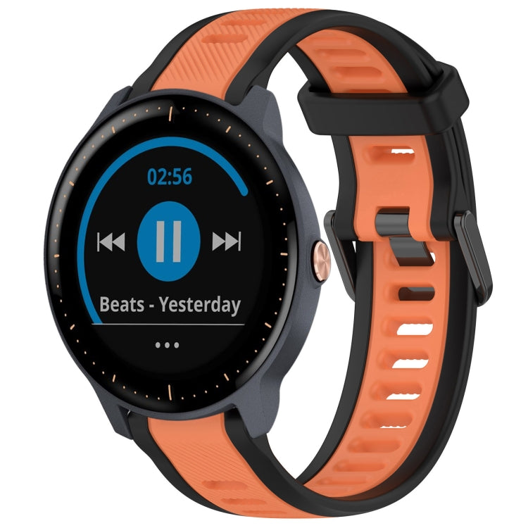 For Garmin Vivoactive3 Music 20mm Two Color Textured Silicone Watch Band(Orange+Black) - Watch Bands by PMC TechLife | Online Shopping South Africa | PMC TechLife