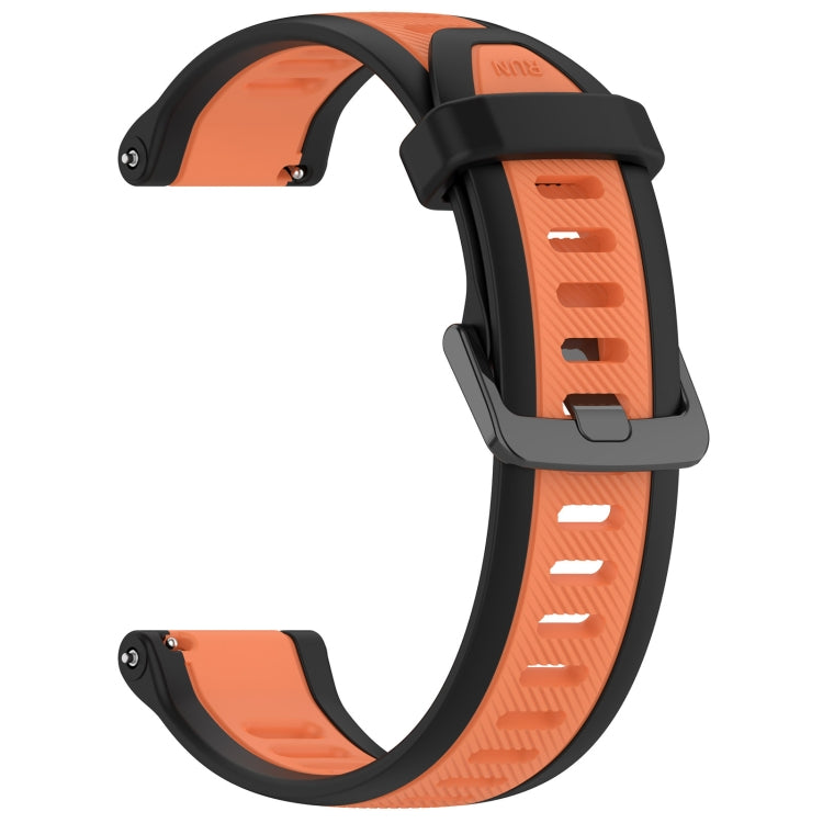 For Garmin Forerunner 55 20mm Two Color Textured Silicone Watch Band(Orange+Black) - Watch Bands by PMC TechLife | Online Shopping South Africa | PMC TechLife