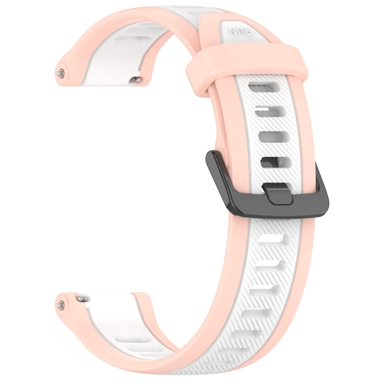 For Garmin Forerunner 55 20mm Two Color Textured Silicone Watch Band(White+Pink) - Watch Bands by PMC TechLife | Online Shopping South Africa | PMC TechLife