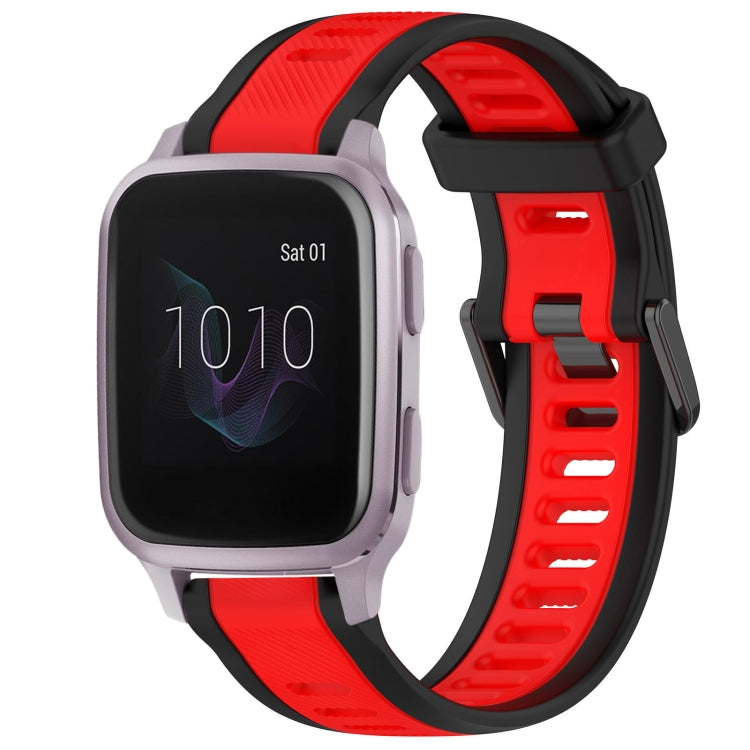 For Garmin Venu SQ 20mm Two Color Textured Silicone Watch Band(Red+Black) - Watch Bands by PMC TechLife | Online Shopping South Africa | PMC TechLife
