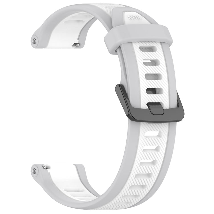 For Garmin Approach S40 20mm Two Color Textured Silicone Watch Band(White+Grey) - free shipping - PMC TechLife - Order now!