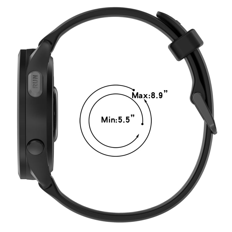 For Garmin Forerunner 645 / 645 Music 20mm Two Color Textured Silicone Watch Band(Starlight + Black) - Watch Bands by PMC TechLife | Online Shopping South Africa | PMC TechLife