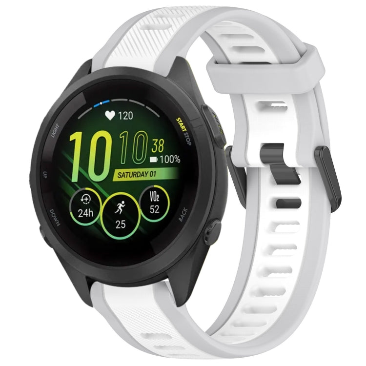 For Garmin Forerunner 265S 18mm Two Color Textured Silicone Watch Band(White+Grey) - Watch Bands by PMC TechLife | Online Shopping South Africa | PMC TechLife