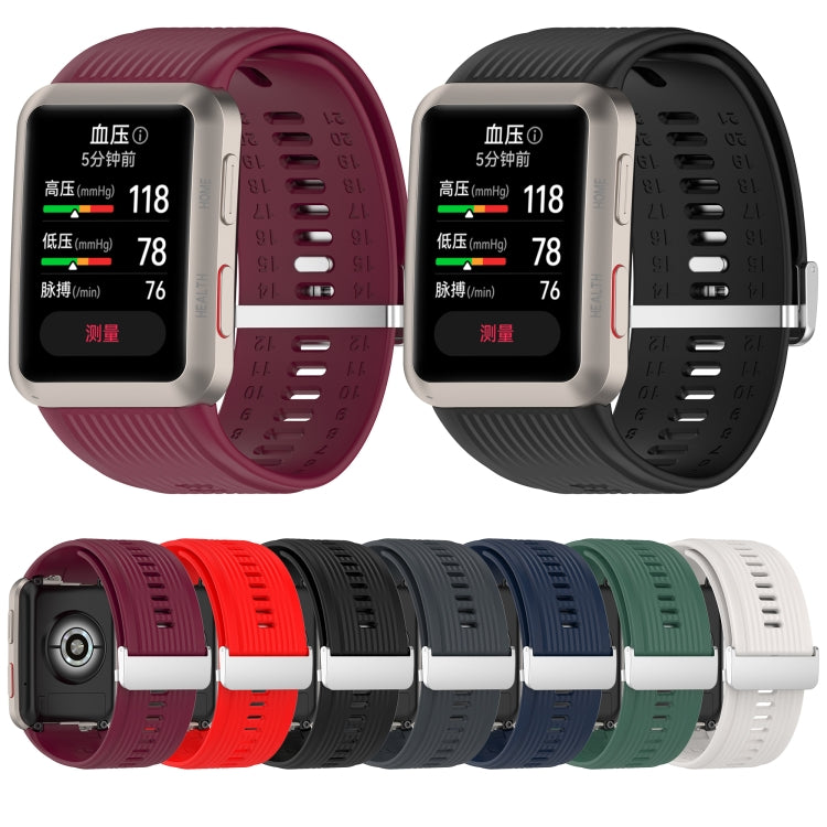 For Huawei Watch D Blood Pressure Watch Silicone Watch Band(Black) - Watch Bands by PMC TechLife | Online Shopping South Africa | PMC TechLife