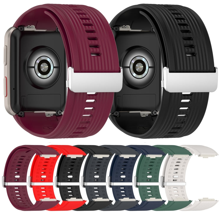 For Huawei Watch D Blood Pressure Watch Silicone Watch Band(Wine Red) - Watch Bands by PMC TechLife | Online Shopping South Africa | PMC TechLife | Buy Now Pay Later Mobicred