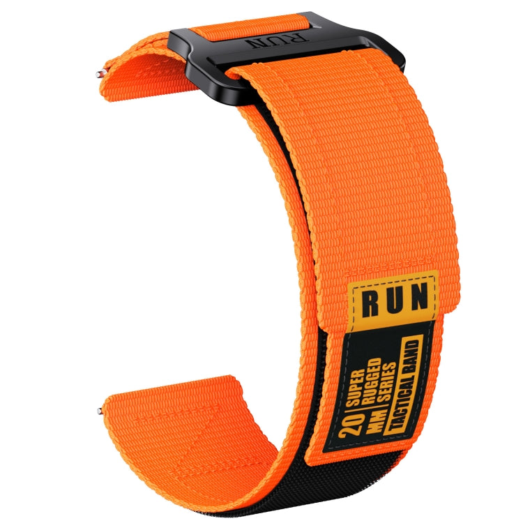 20mm Two Color Nylon Canvas Hook And Loop Fastener Watch Band(Orange+Black) - 20mm Bands by PMC TechLife | Online Shopping South Africa | PMC TechLife