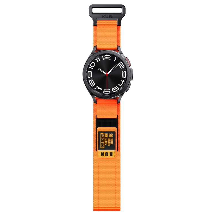 20mm Two Color Nylon Canvas Hook And Loop Fastener Watch Band(Orange+Black) - 20mm Bands by PMC TechLife | Online Shopping South Africa | PMC TechLife