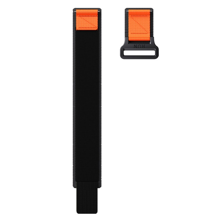 20mm Two Color Nylon Canvas Hook And Loop Fastener Watch Band(Black+Orange) - 20mm Bands by PMC TechLife | Online Shopping South Africa | PMC TechLife