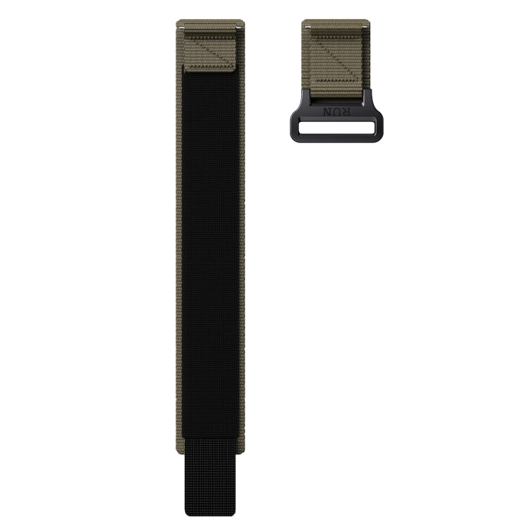20mm Two Color Nylon Canvas Hook And Loop Fastener Watch Band(Army Green+Black) - 20mm Bands by PMC TechLife | Online Shopping South Africa | PMC TechLife