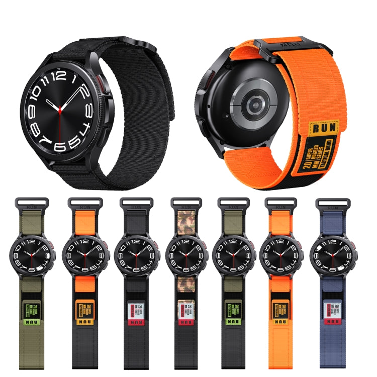 20mm Two Color Nylon Canvas Hook And Loop Fastener Watch Band(Orange+Black) - 20mm Bands by PMC TechLife | Online Shopping South Africa | PMC TechLife