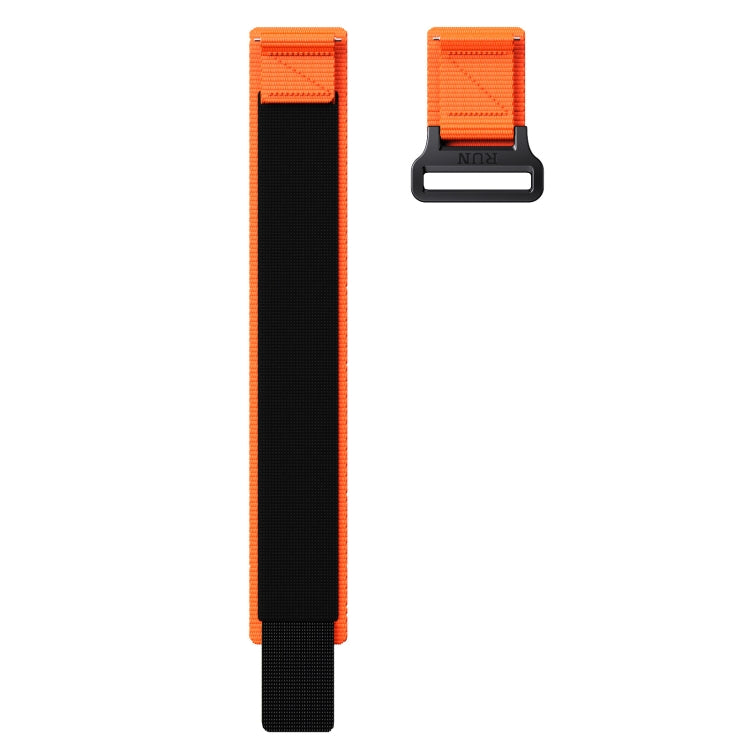 22mm Two Color Nylon Canvas Hook And Loop Fastener Watch Band(Orange+Black) - 22mm Bands by PMC TechLife | Online Shopping South Africa | PMC TechLife