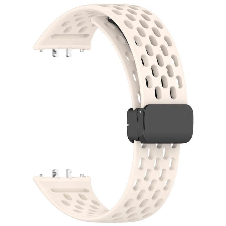 For Samsung Galaxy Fit 3 Hole Style Magnetic Folding Buckle Silicone Watch Band(Starlight) - Watch Bands by PMC TechLife | Online Shopping South Africa | PMC TechLife