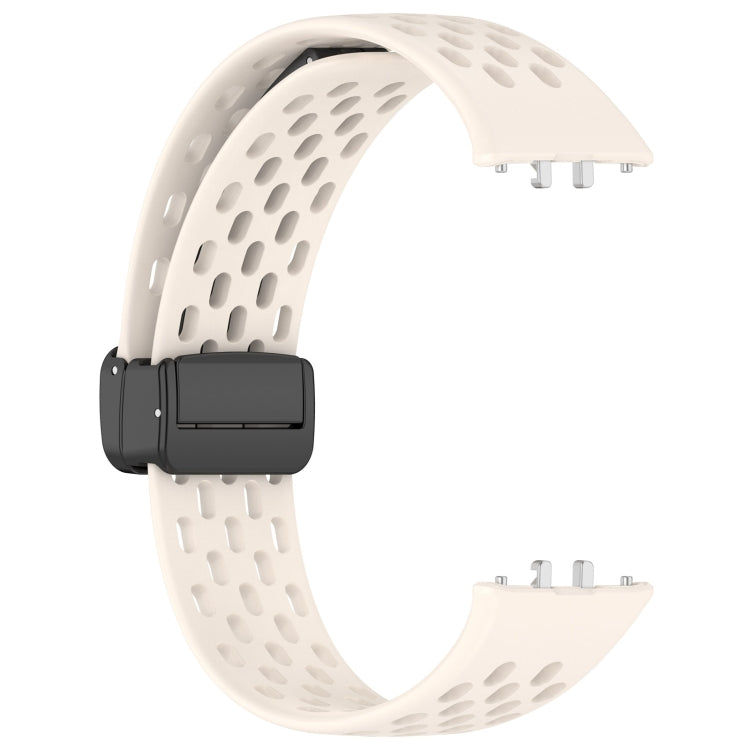 For Samsung Galaxy Fit 3 Hole Style Magnetic Folding Buckle Silicone Watch Band(Starlight) - Watch Bands by PMC TechLife | Online Shopping South Africa | PMC TechLife