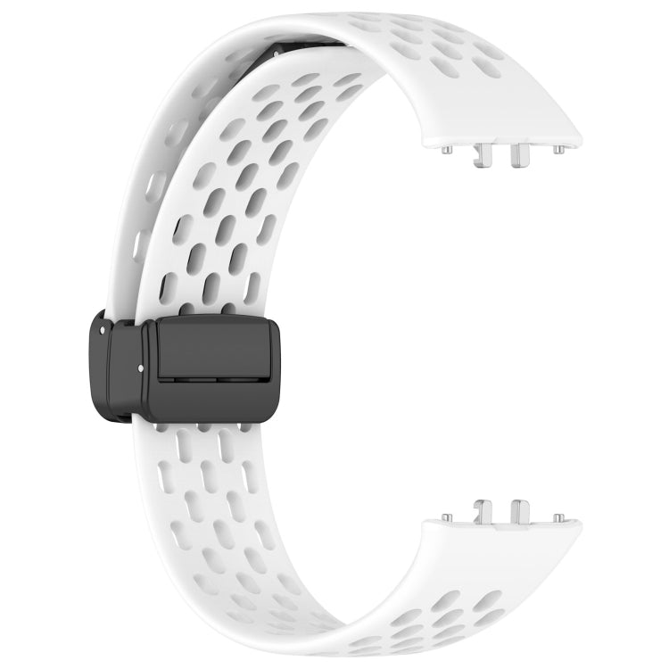 For Samsung Galaxy Fit 3 Hole Style Magnetic Folding Buckle Silicone Watch Band(White) - free shipping - PMC TechLife - Order now!