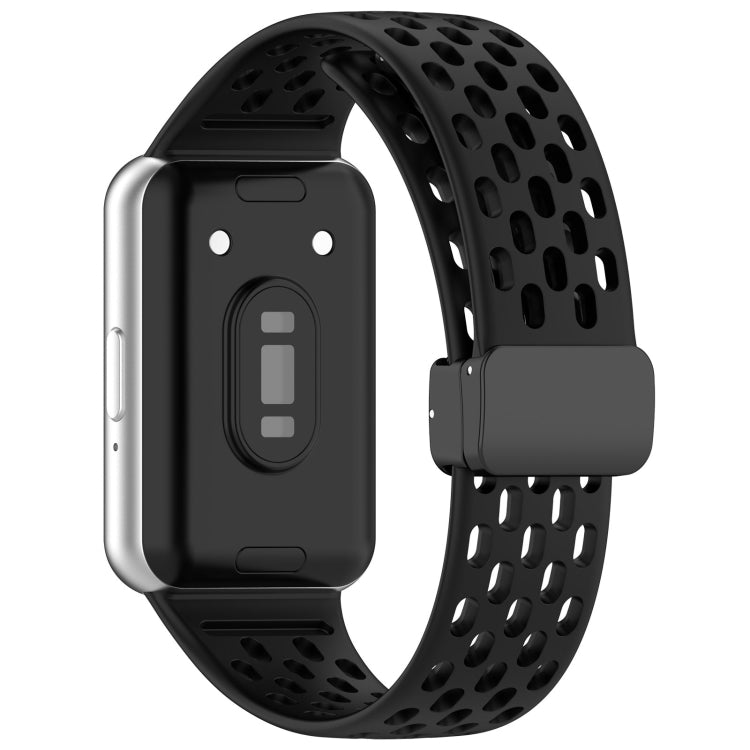 For Samsung Galaxy Fit 3 Hole Style Magnetic Folding Buckle Silicone Watch Band(Black) - free shipping - PMC TechLife - Order now!