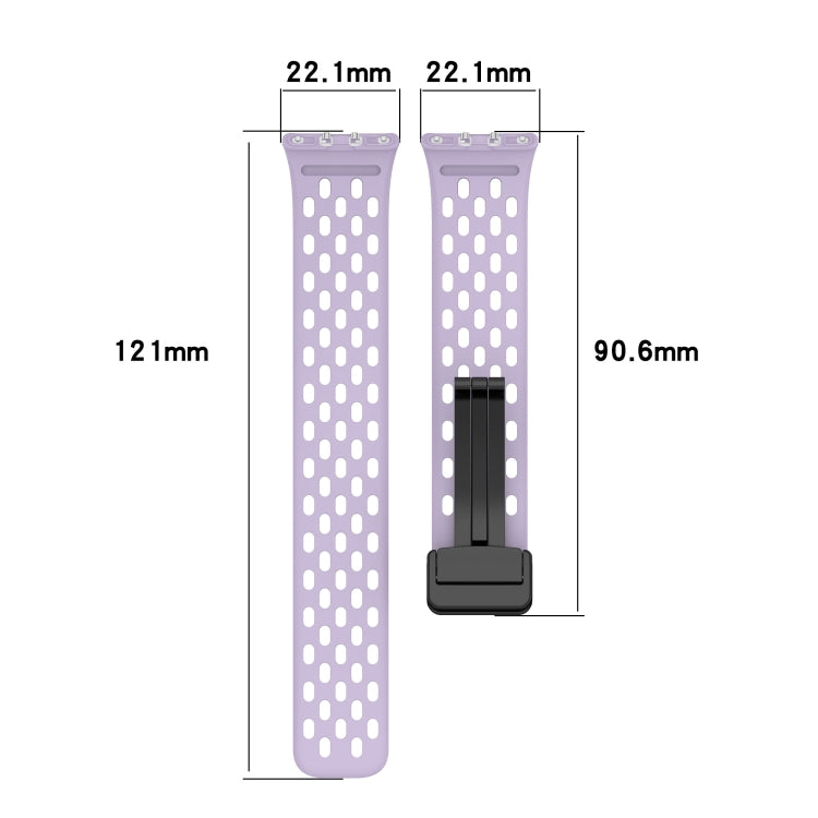 For Samsung Galaxy Fit 3 Hole Style Magnetic Folding Buckle Silicone Watch Band(Pink) - Watch Bands by PMC TechLife | Online Shopping South Africa | PMC TechLife