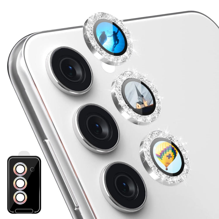 For Samsung Galaxy S24+ 5G ENKAY Hat-Prince AR 9H Rear Lens Glitter Aluminium Alloy Tempered Glass Film(Silver) - free shipping - PMC Jewellery - Order now!