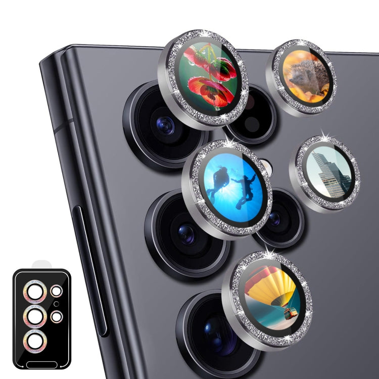For Samsung Galaxy S24 Ultra 5G ENKAY Hat-Prince AR 9H Rear Lens Glitter Aluminium Alloy Tempered Glass Film(Grey) - free shipping - PMC Jewellery - Order now!