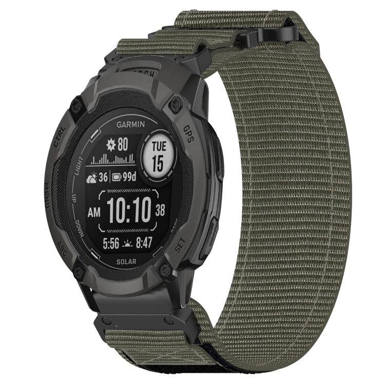 For Garmin  Instinct 2 Solar 22mm Nylon Hook And Loop Fastener Watch Band(Grey) - Watch Bands by PMC TechLife | Online Shopping South Africa | PMC TechLife