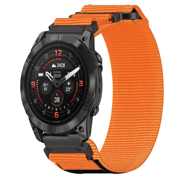 For Garmin Epix Pro 47mm 22mm Nylon Hook And Loop Fastener Watch Band(Orange) - Watch Bands by PMC TechLife | Online Shopping South Africa | PMC TechLife | Buy Now Pay Later Mobicred