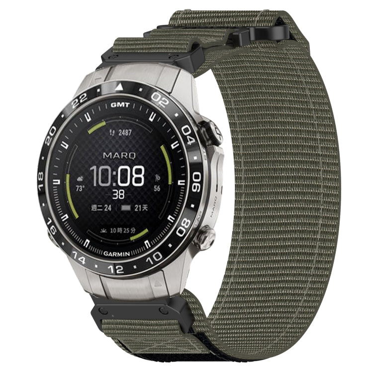 For Garmin MARQ Aviator Gen 2 22mm Nylon Hook And Loop Fastener Watch Band(Grey) - Watch Bands by PMC TechLife | Online Shopping South Africa | PMC TechLife