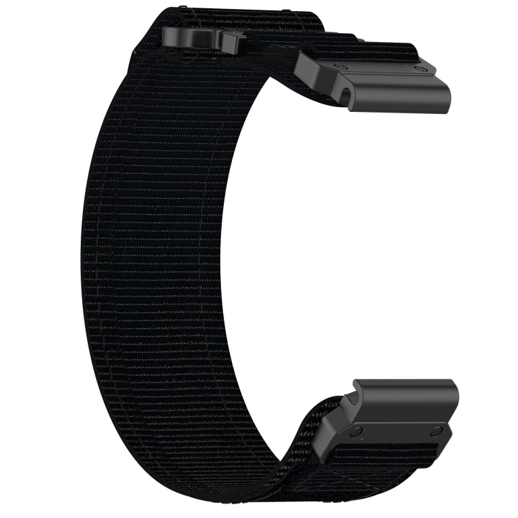 For Garmin MARQ Golfer Gen 2 22mm Nylon Hook And Loop Fastener Watch Band(Black) - Watch Bands by PMC TechLife | Online Shopping South Africa | PMC TechLife