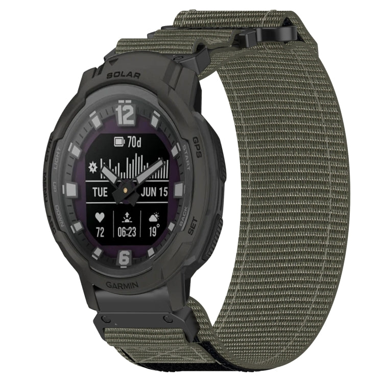 For Garmin Instinct Crossover Solar 22mm Nylon Hook And Loop Fastener Watch Band(Grey) - Watch Bands by PMC TechLife | Online Shopping South Africa | PMC TechLife | Buy Now Pay Later Mobicred