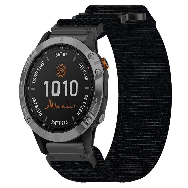 For Garmin Fenix 7 22mm Nylon Hook And Loop Fastener Watch Band(Black) - free shipping - PMC TechLife - Order now!