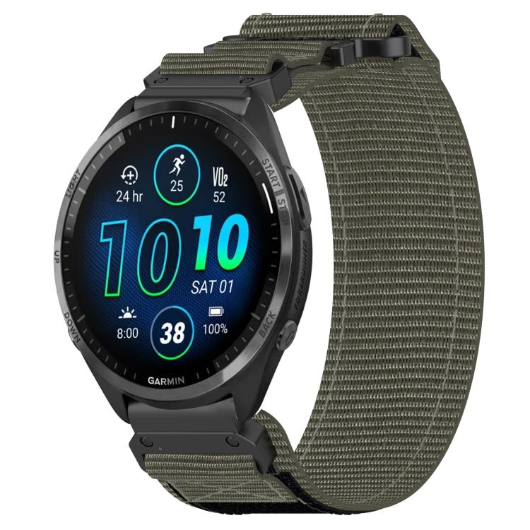 For Garmin Forerunner 965 22mm Nylon Hook And Loop Fastener Watch Band(Grey) - Watch Bands by PMC TechLife | Online Shopping South Africa | PMC TechLife